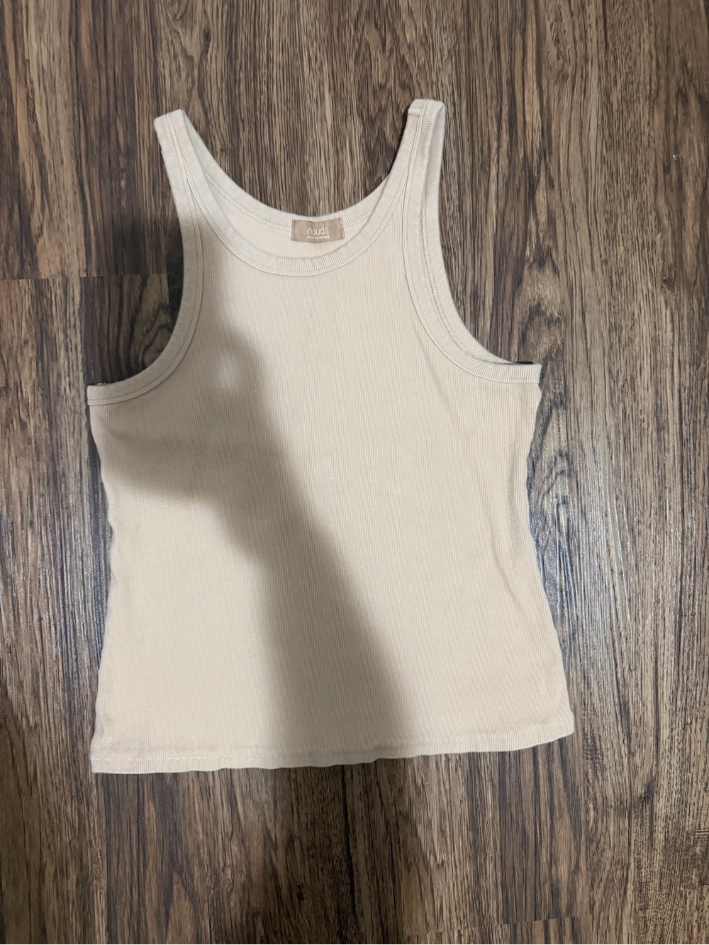 nuuds Sleeveless Ribbed Tank in Cream